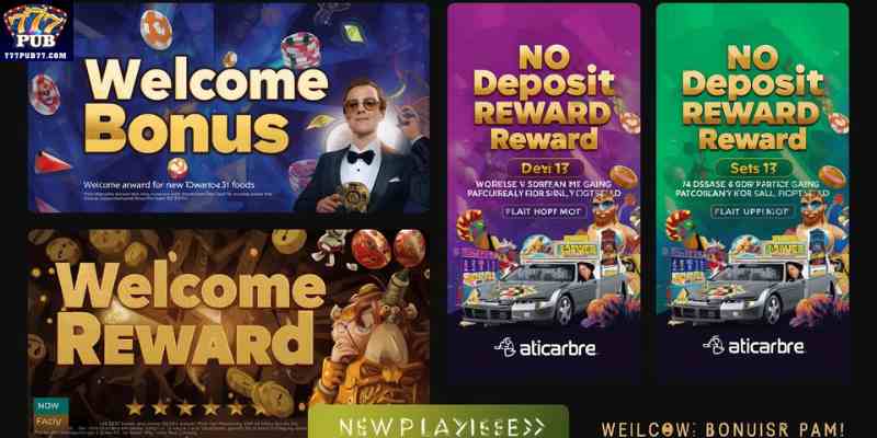 Welcome bonus banners are often used to promote no deposit rewards for new players